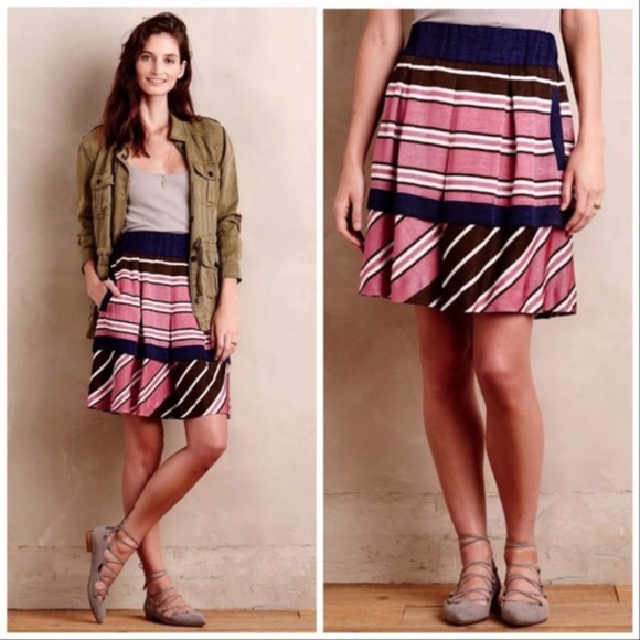 Anthropologie Maeve Ellery Stripes Skirt *